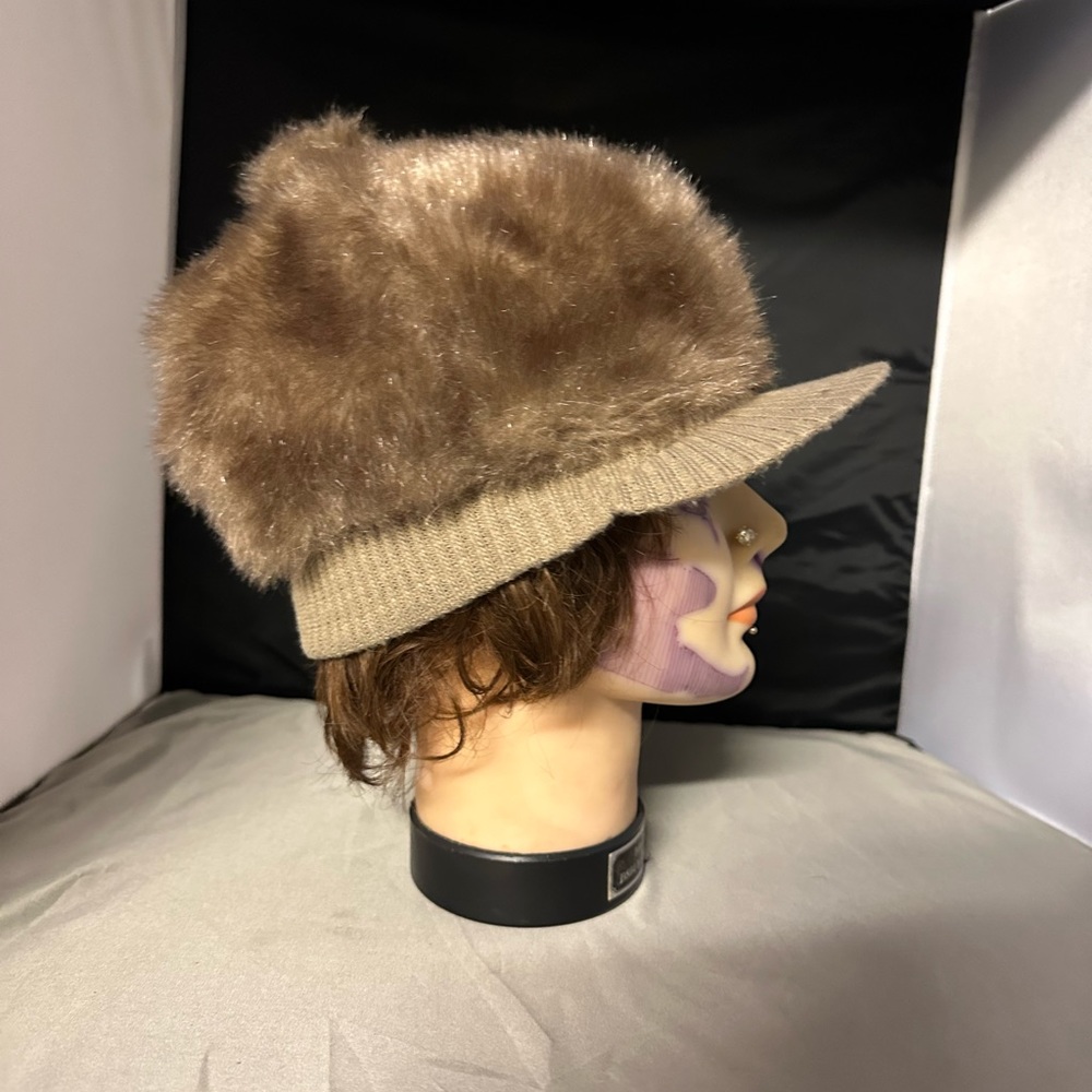 Fuzzy brimmed cap